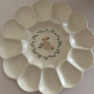 Easter Egg Bunny Melamine Serving Platter 11”  Holds 12 Easter Eggs / BRAND NEW